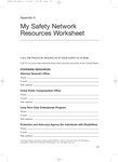 My Safety Network Resources Worksheet by Nancy M. Fitzsimons